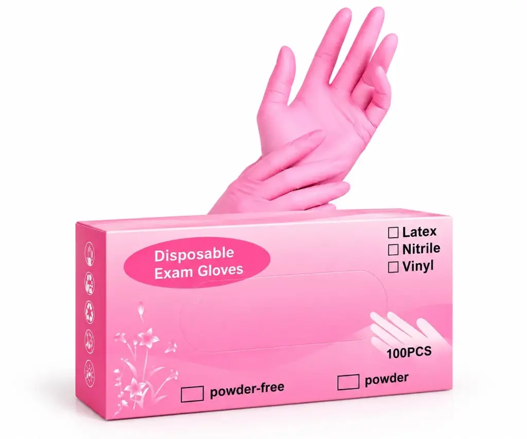 GUANTE NITRILO FUCSIA TALLA M